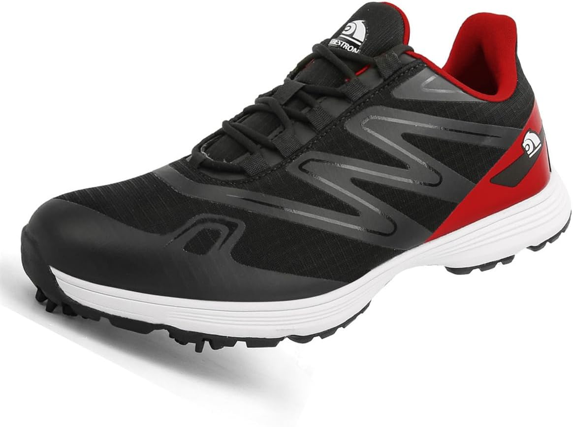 

Мужские гольф-кроссовки, дышащие модные кроссовки для гольфа, противоскользящие спортивные кроссовки для ходьбы и занятий в тренажерном зале Omcam, черный