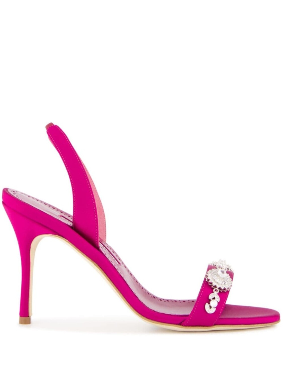 Manolo Blahnik босоножки Lamisan 90 с ремешком на пятке, розовый