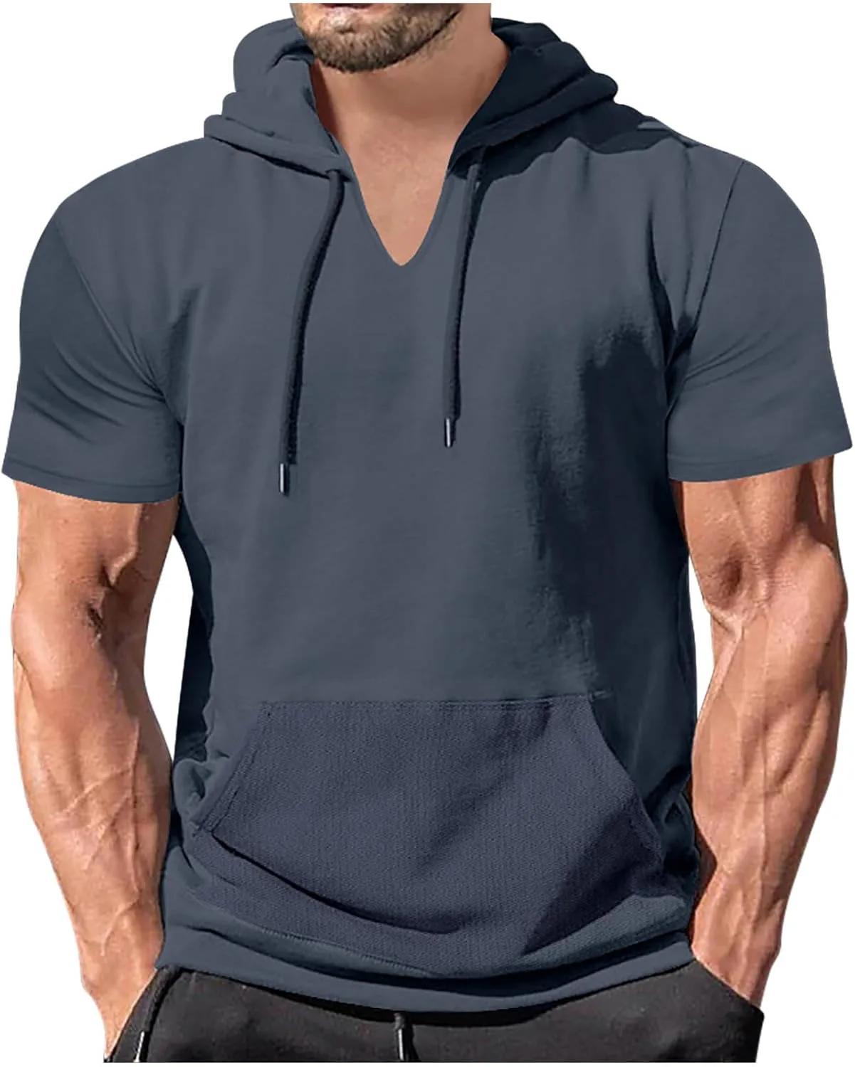 

Летний худи для мужчин, короткий рукав, легкий, влагоотводящий