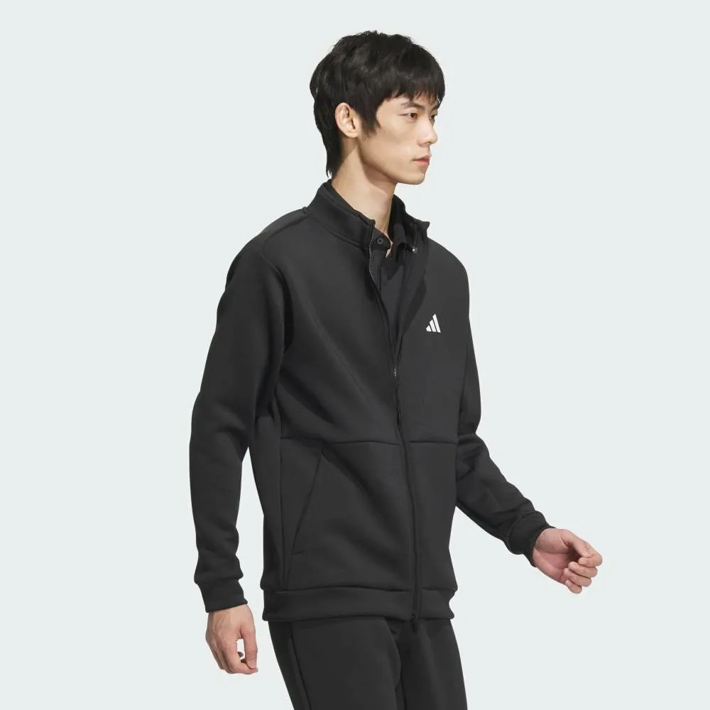 Куртка из картона, трикотажная, на молнии, с логотипом на спине Adidas, black — фото 3