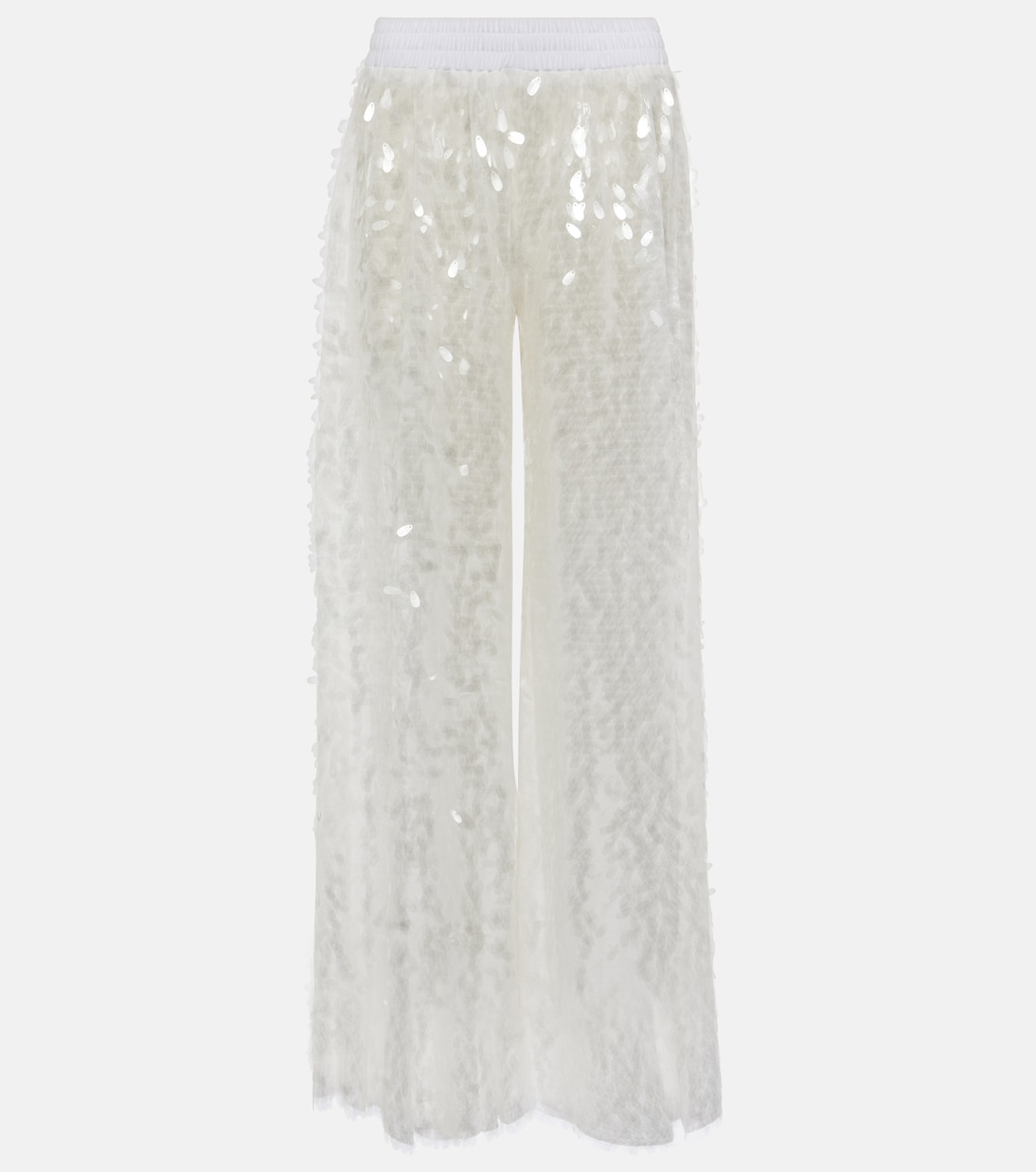 

Широкие брюки с пайетками Norma Kamali, Clear/White