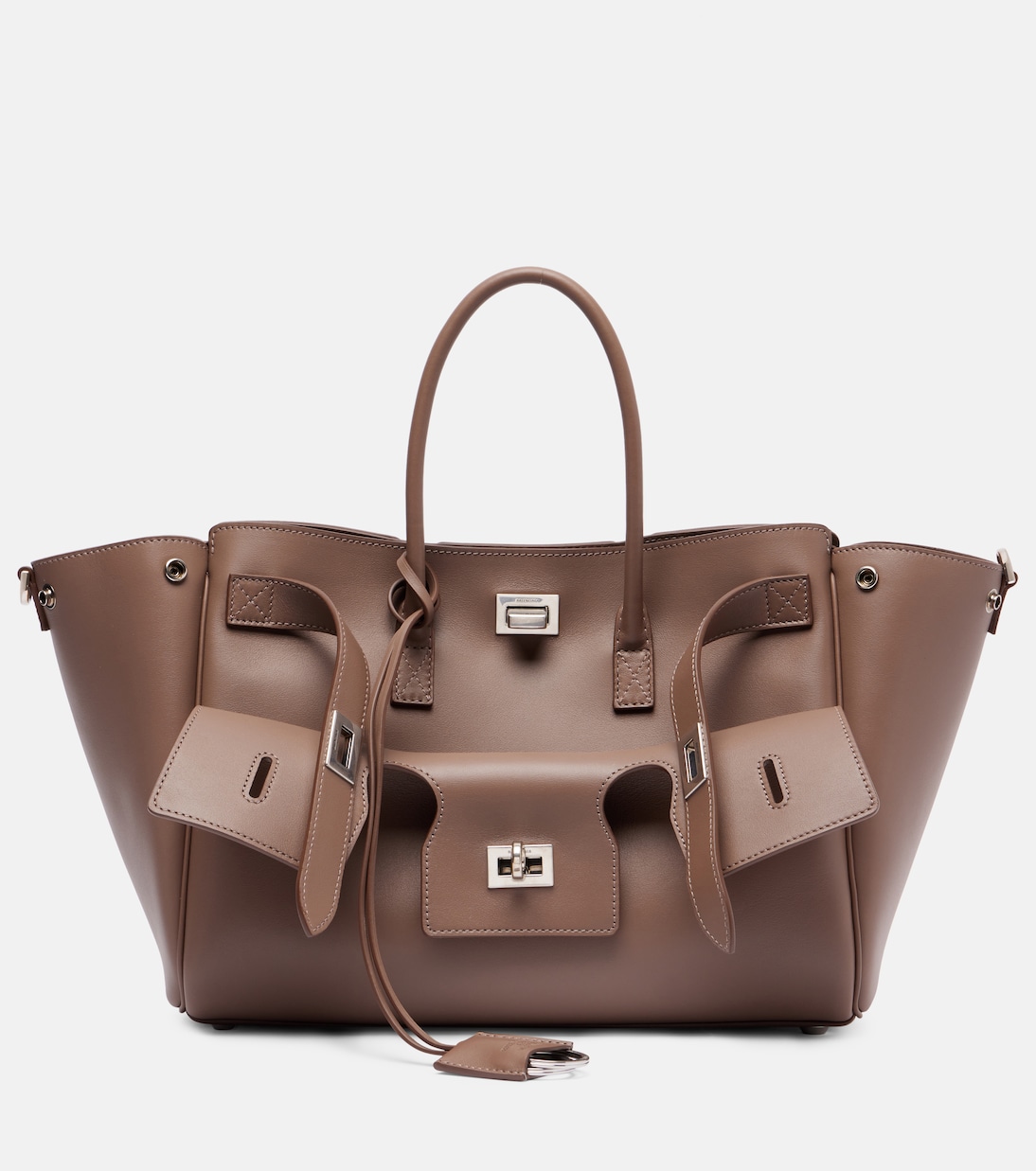 

Bel Air маленькая кожаная сумка-тоут Balenciaga, серо-коричневый