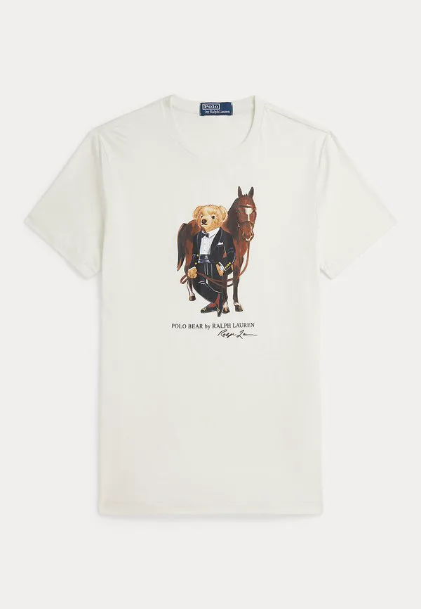 Футболка с принтом медведя в стиле поло к китайскому новому году Polo Ralph Lauren, Deckwash White — фото 4