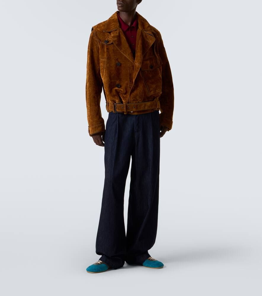Кроссовки из замши с кожаными вставками Dries Van Noten, Ocean — фото 2