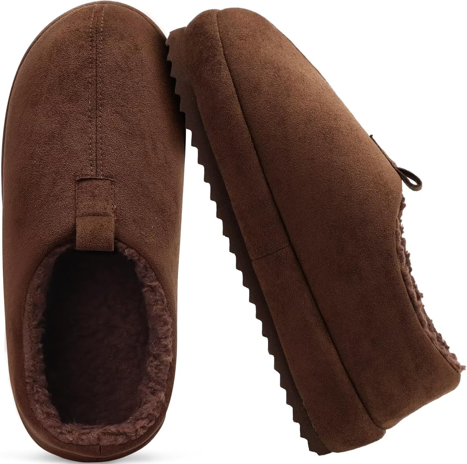 

Мужские тапочки-сланцы COFACE с удобной толстой подушкой, застилаемые памятью формы, для дома и улицы, легкие, теплые с подкладкой из шерпы, с поддержкой свода стопы и жесткой резиновой подошвой, темно-коричневый