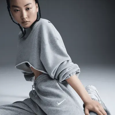 Спортивные брюки Nike Sportswear Phoenix Fleece, цвет Dark Grey Heather/Sail — фото 3