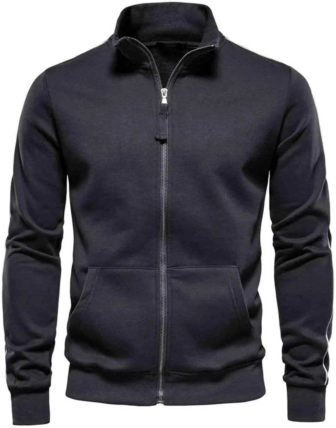 

Мужская спортивная кофта с воротником-стойкой и двумя карманами SANLEG