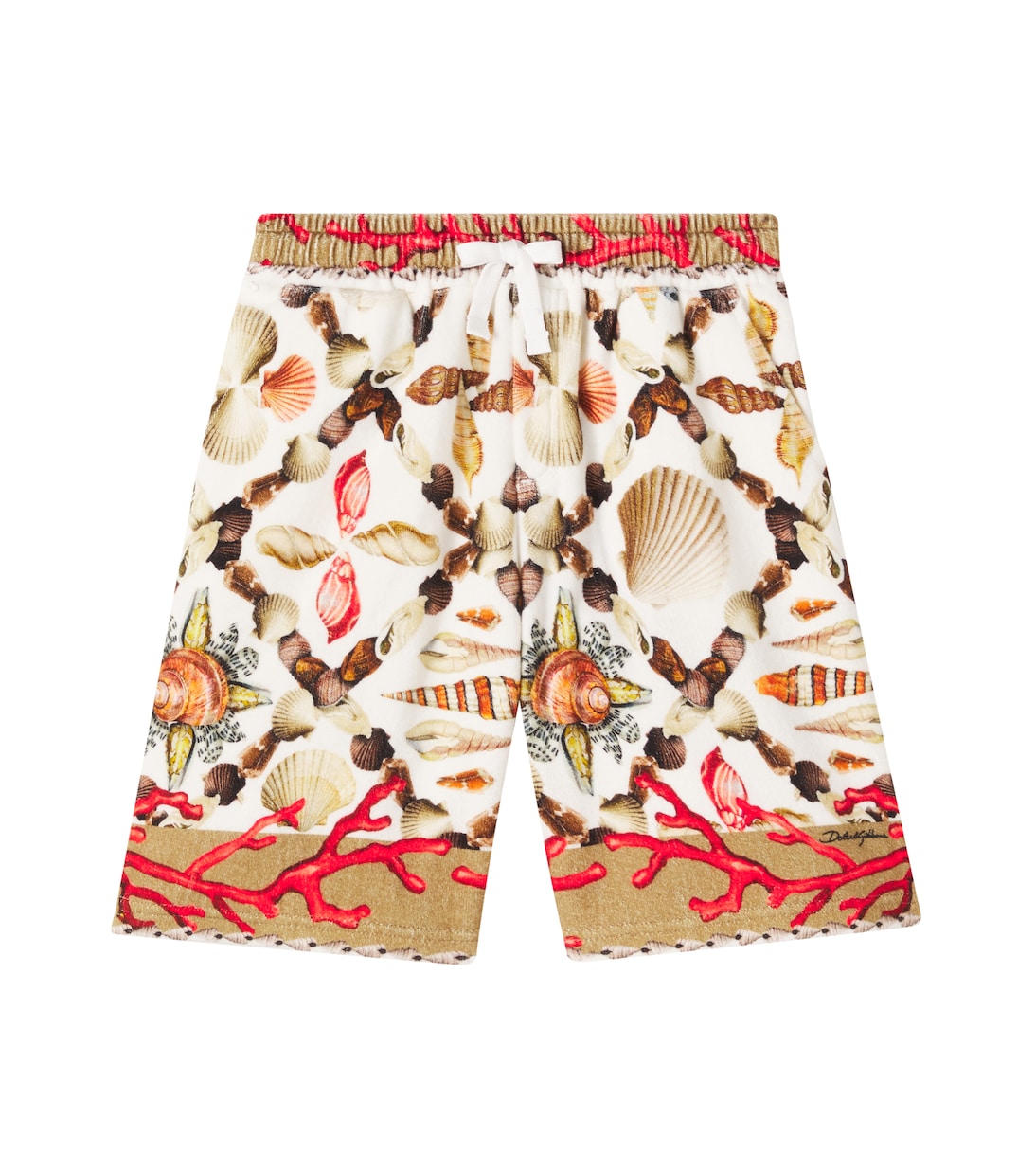 

Бермуды из хлопкового набивного рисунка Dolce&Gabbana Kids, Conchiglie F. Bianco