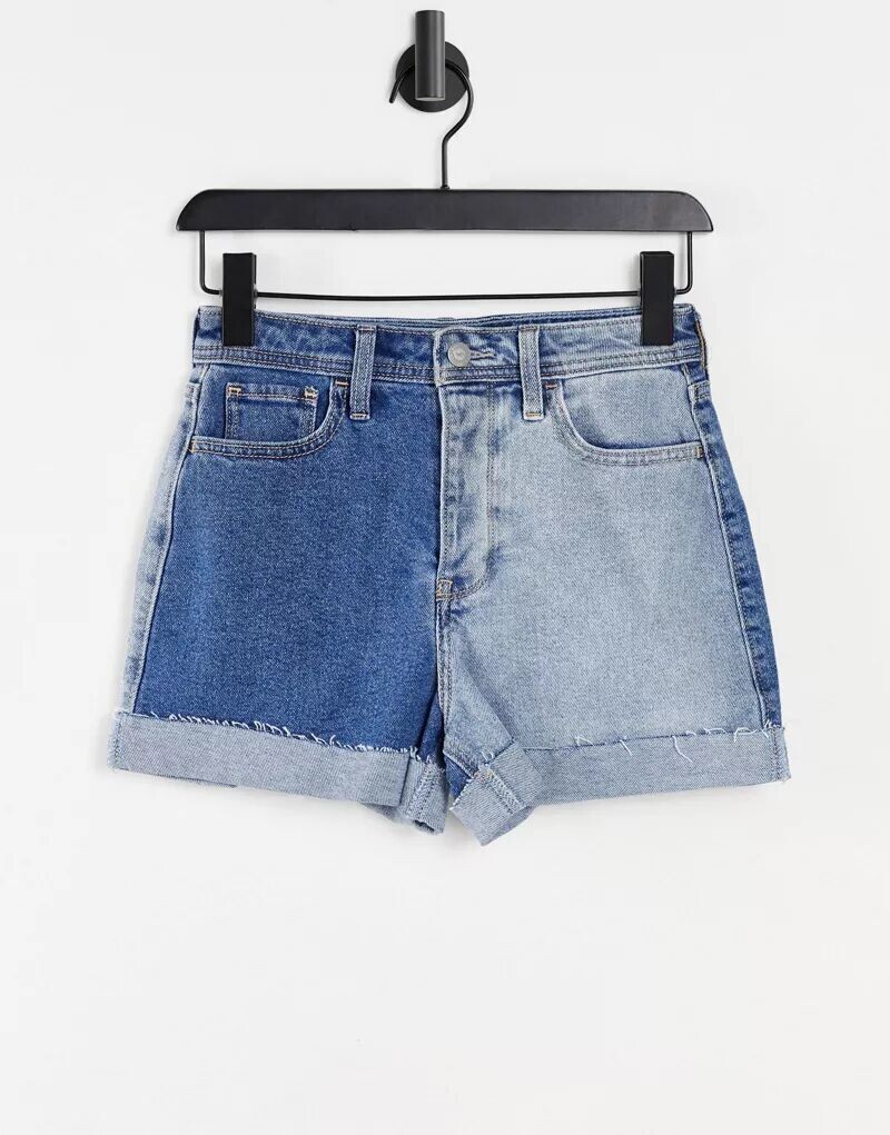 

Двухцветные шорты Hollister синего цвета
