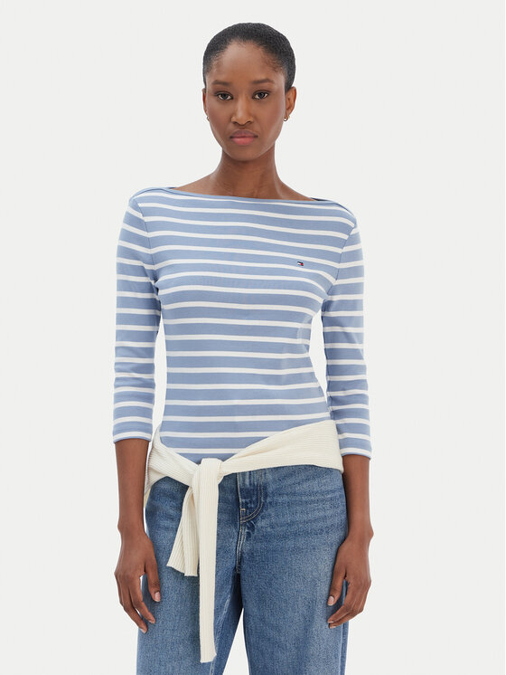 

Блузка slim fit New Cody WW0WW40589 Tommy Hilfiger, голубой