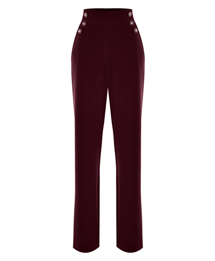 

Стильные, облегающие брюки полной длины с застежкой на три пуговицы. Kocca, красный