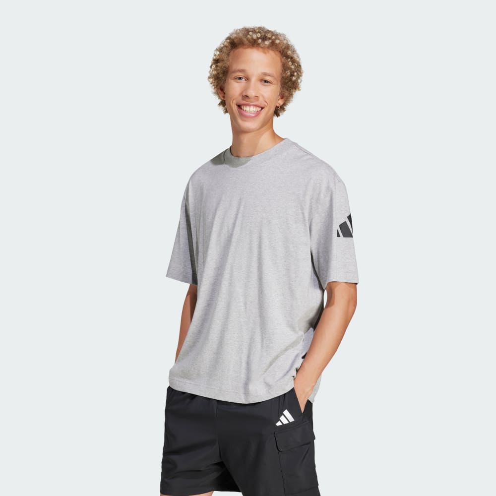 

Футболка Adidas Essentials Loose Fit 3 Bar Logo Tee, цвет Medium Grey Heather/Black