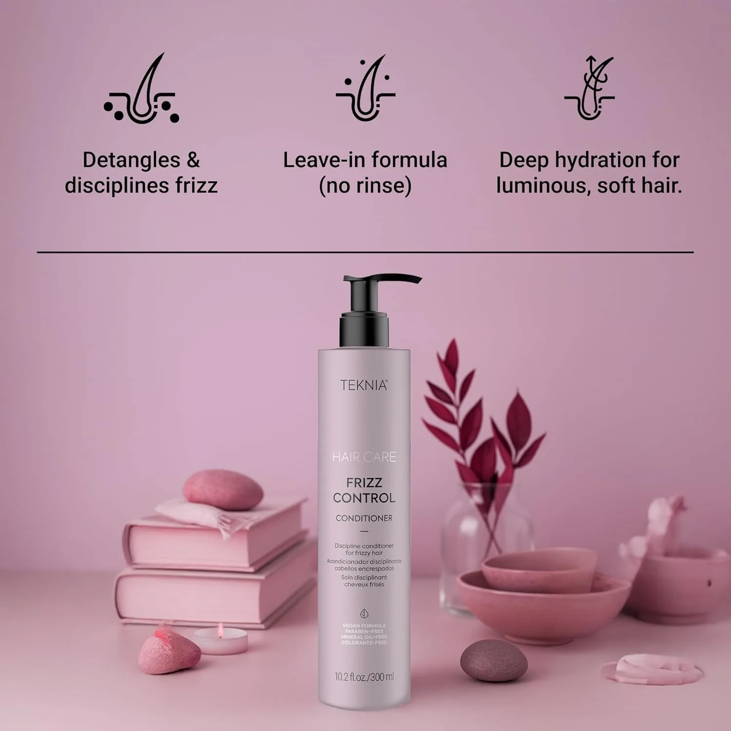 Несмываемый кондиционер LAKMÉ Teknia Frizz Control, кондиционер против пушистости для вьющихся и пушистых волос. 302 мл (.) — фото 3