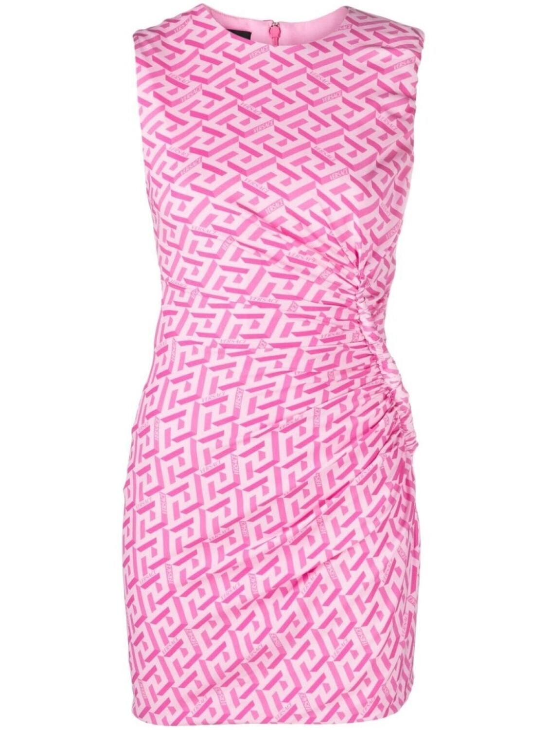 

Versace платье мини La Greca с драпировкой, розовый