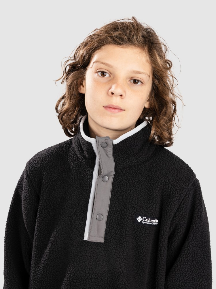 Флисовый пуловер Columbia Helvetia II Half Snap Fleece Kids Half-Zip Fleece Pullover, black/city grey — фото 3