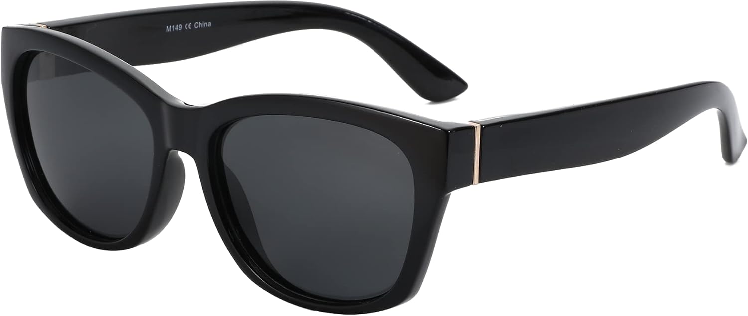 

Солнцезащитные очки ZENOTTIC «кошачий глаз» для женщин, поляризованные, винтажные квадратные, с защитой от УФ-излучения, ретро-очки большого размера для вождения, Black Frame/Grey Polarized Lens