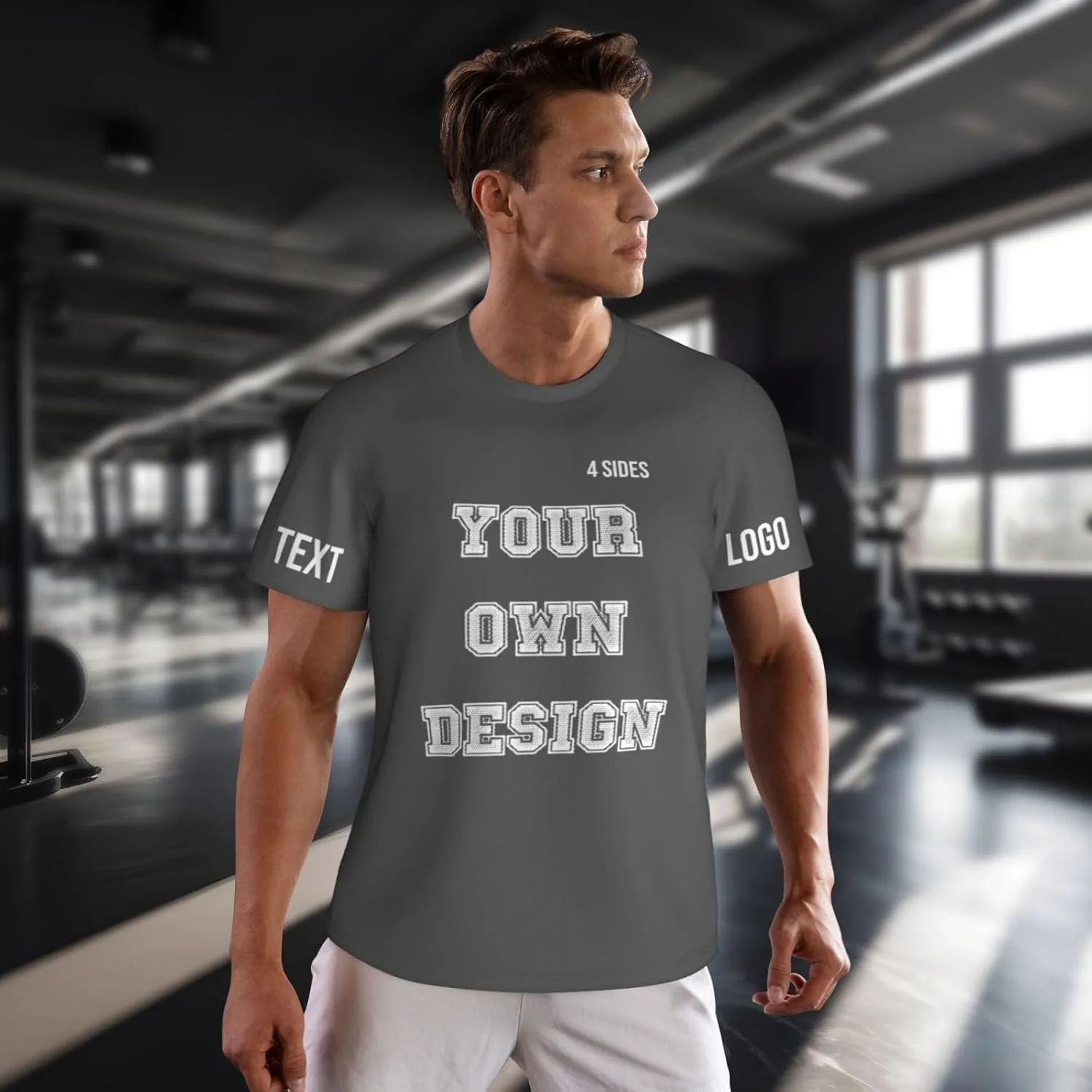 Футболка Custom с принтом на 4 сторонах, мужская, с логотипом — фото 2