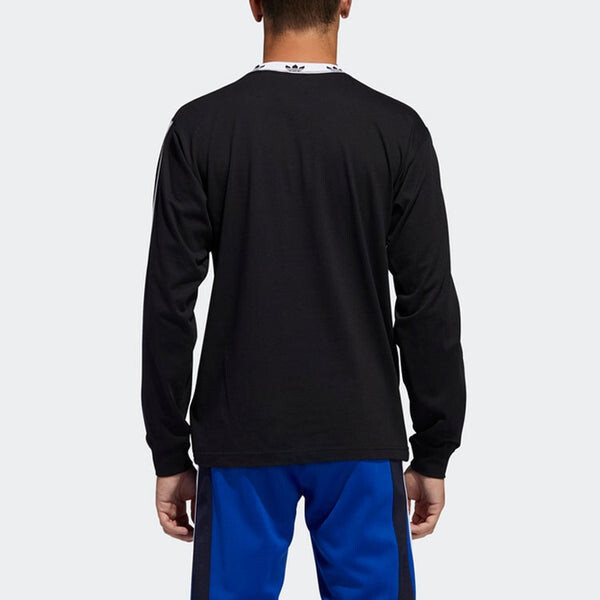 Толстовка с капюшоном оригинальная трилистник рубчик ls футболка логотип swarshirt Adidas, черный — фото 4
