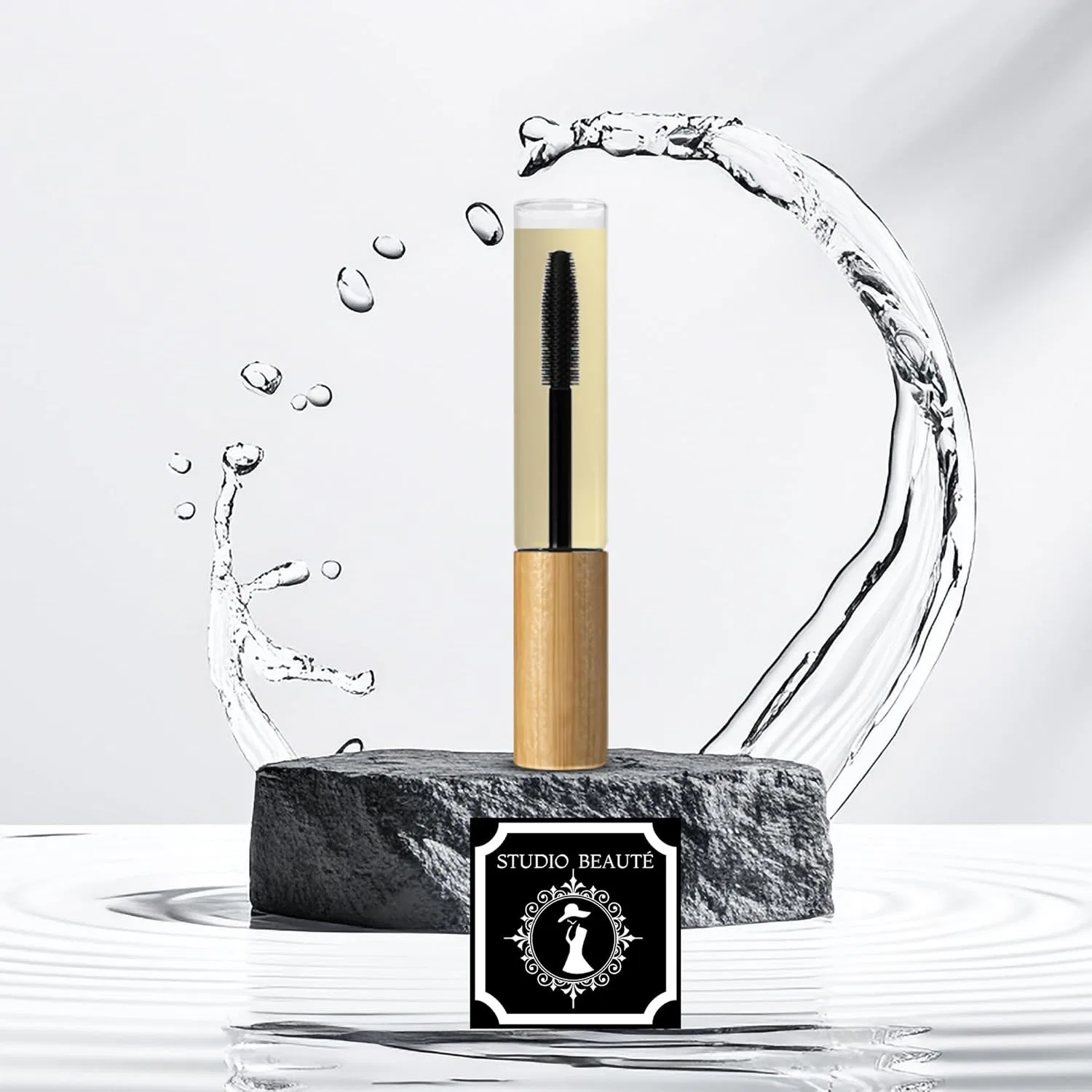 Пустая стеклянная туба для туши с силиконовой палочкой 10 мл Studio Beauté прозрачная/коричневая — фото 3