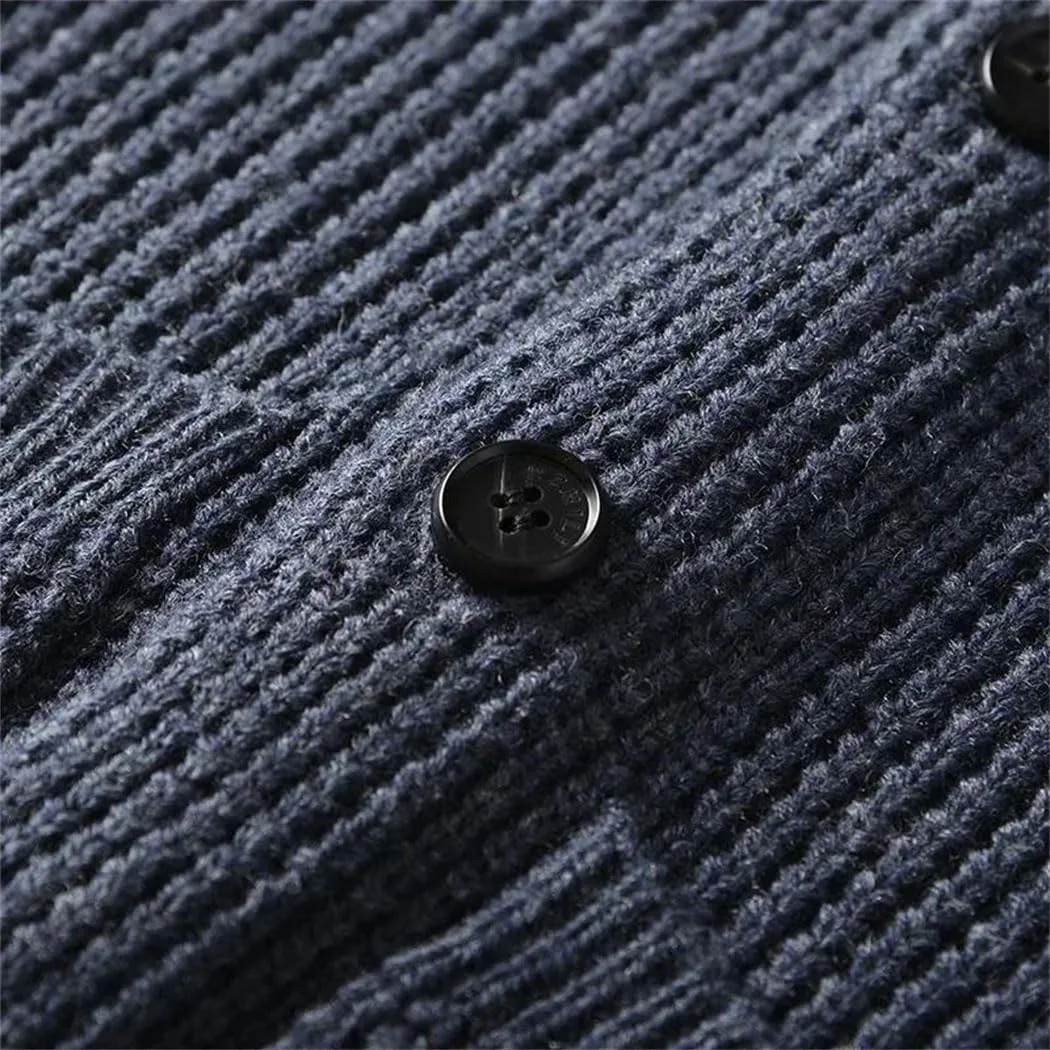 Мужской кардиган Slim Fit из шерсти с пуговицами и карманами, вязаный свитер для осени и зимы Generic, 3 — фото 3