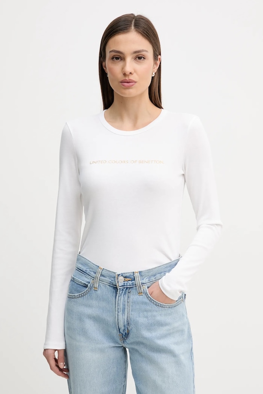 

Хлопковый лонгслив United Colors of Benetton, белый
