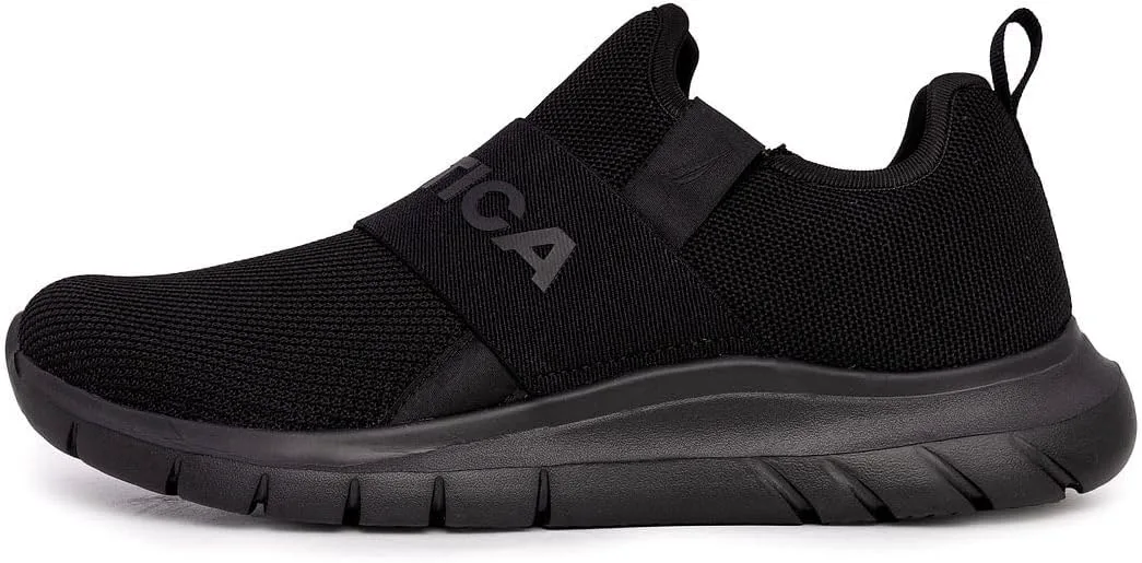 

Мужские слипоны Nautica - повседневная модная обувь для прогулок, средняя и широкая полнота, черный