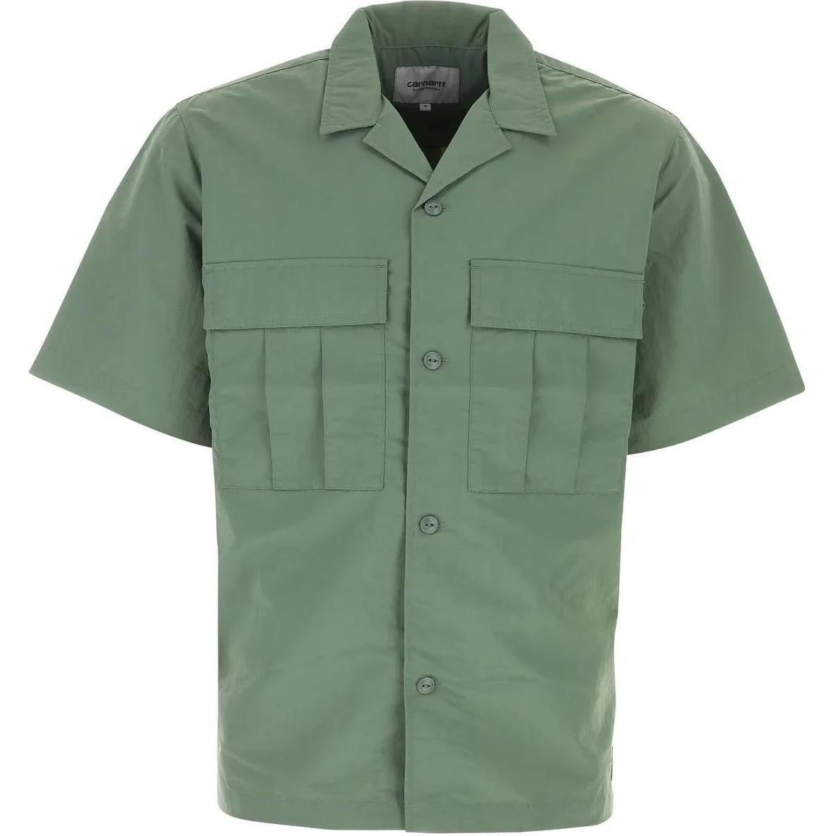 

Карута эверс кэмп воротник рипстоп короткий рукав рубашка Carhartt WIP, зеленый