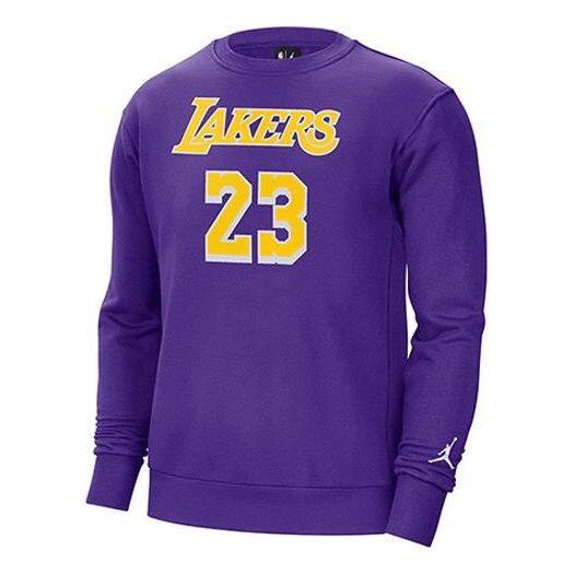 

Толстовка с капюшоном los angeles lakers флисовая круглая горловина длинные рукава фиолетовый Air Jordan, фиолетовый