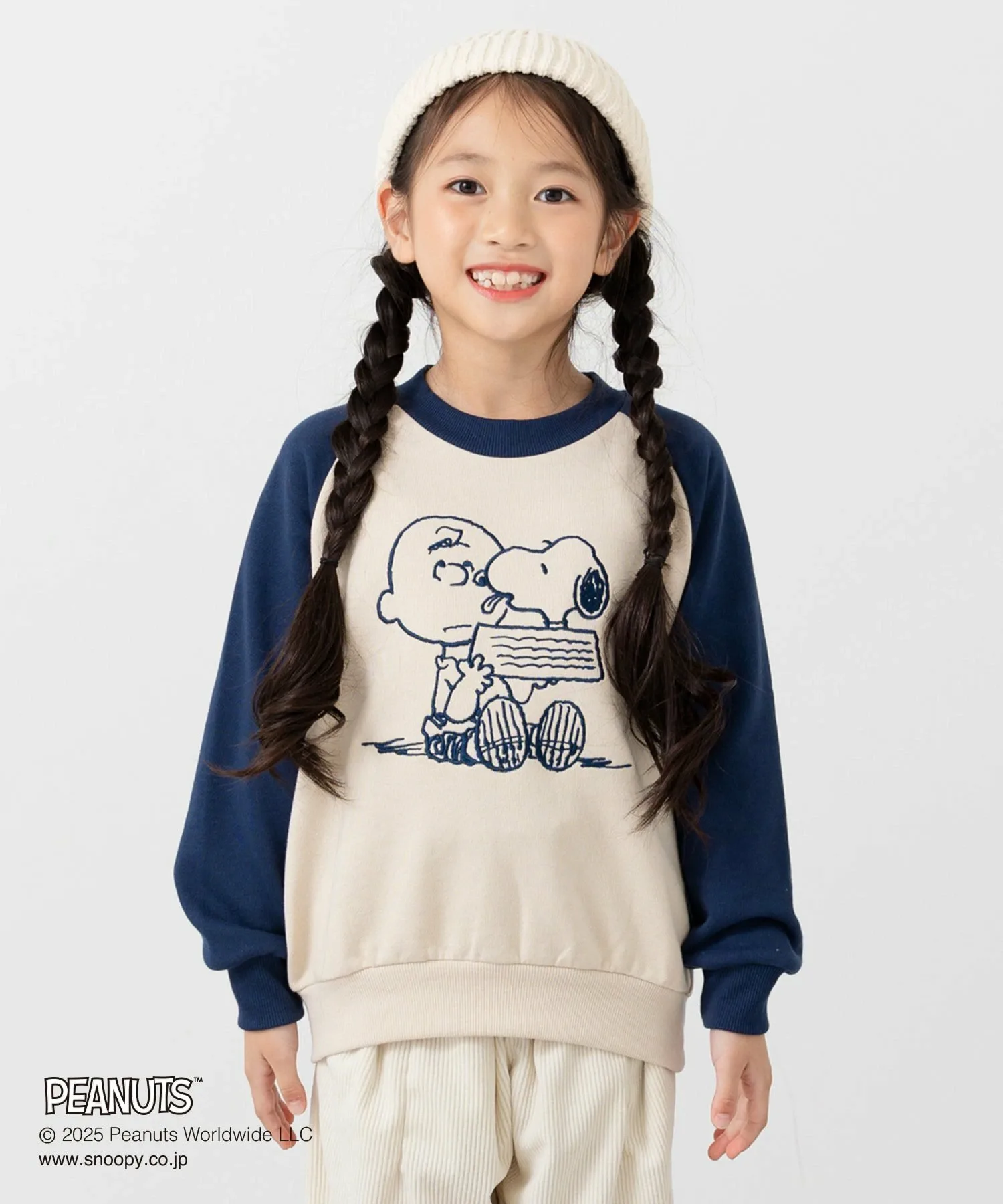 Флисовая толстовка с рисунком арахиса Peanuts, H Raglan/Navy — фото 4