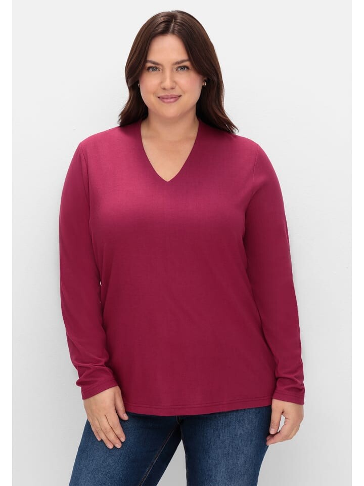 

Футболка sheego Langarmshirt, цвет beere