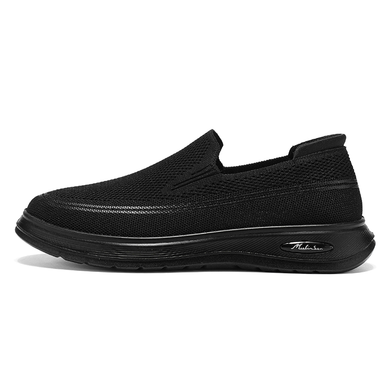 

Летняя прохлада, сетчатая обувь Flyknit, дышащие повседневные кроссовки с низким верхом для мужчин Mulinsen, Black