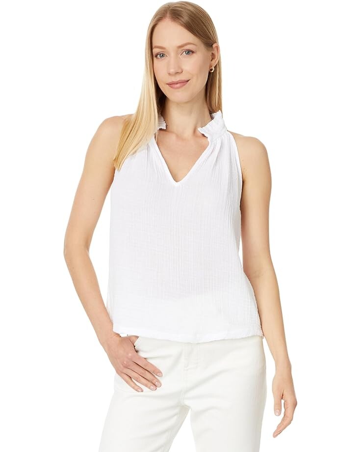 

Майка Michael Stars Viola Split-Neck Tank, белый