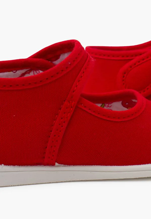 Балетки merceditas lona suela fina tira с ремешком на щиколотке Pisamonas, Rojo — фото 4