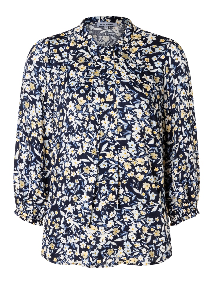 

Блузка без застежки из вискозы, рукава 3/4, с цветочным принтом More & More
