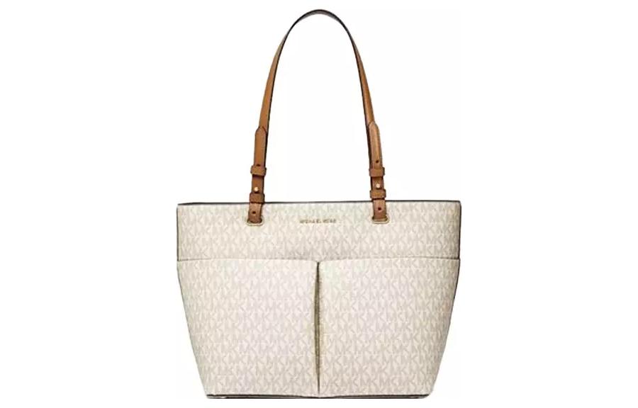 

MICHAEL KORS Сумка-шоппер из ПВХ, шоппинг-сумка, женская большая сумка Vanilla Print и Acorn Brown