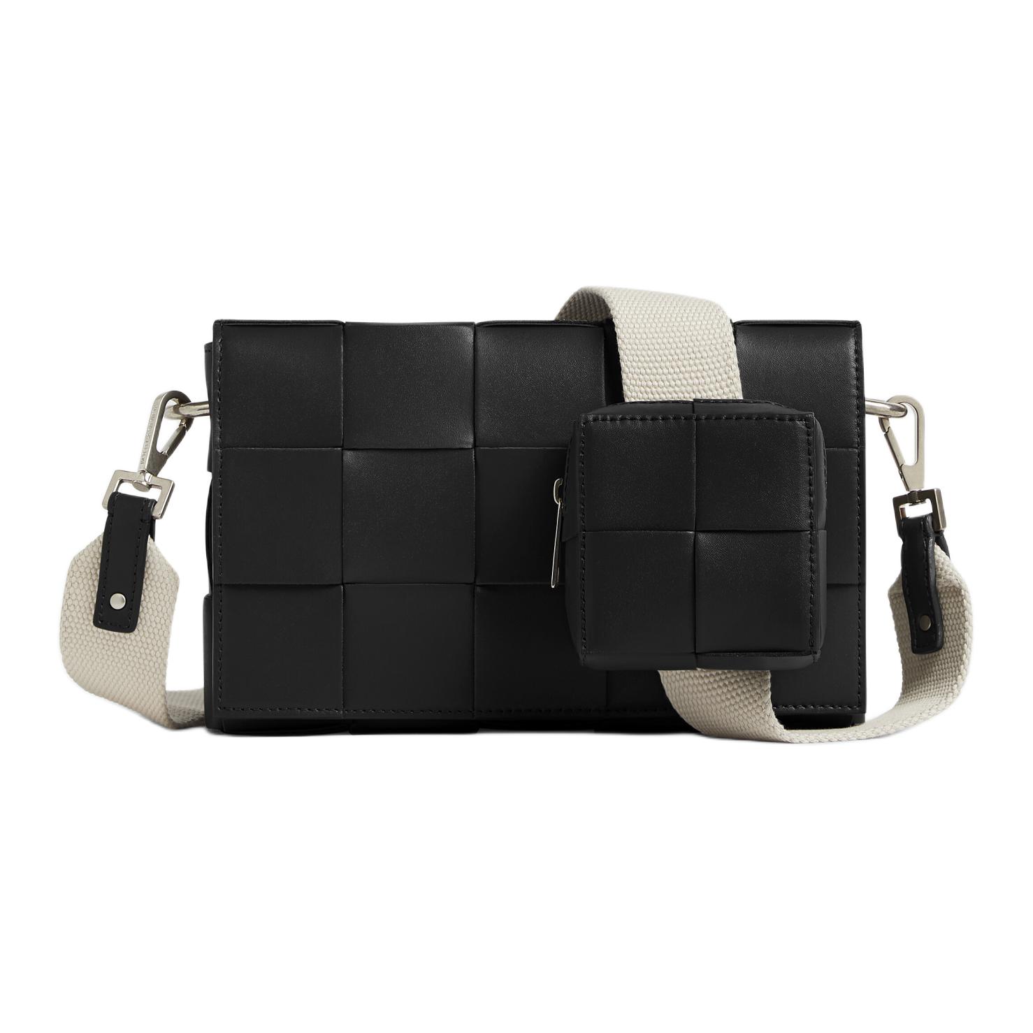 

Bottega Veneta CASSETTE кожаная 2 в 1 сумка через плечо, кросс-боди средняя мужская black