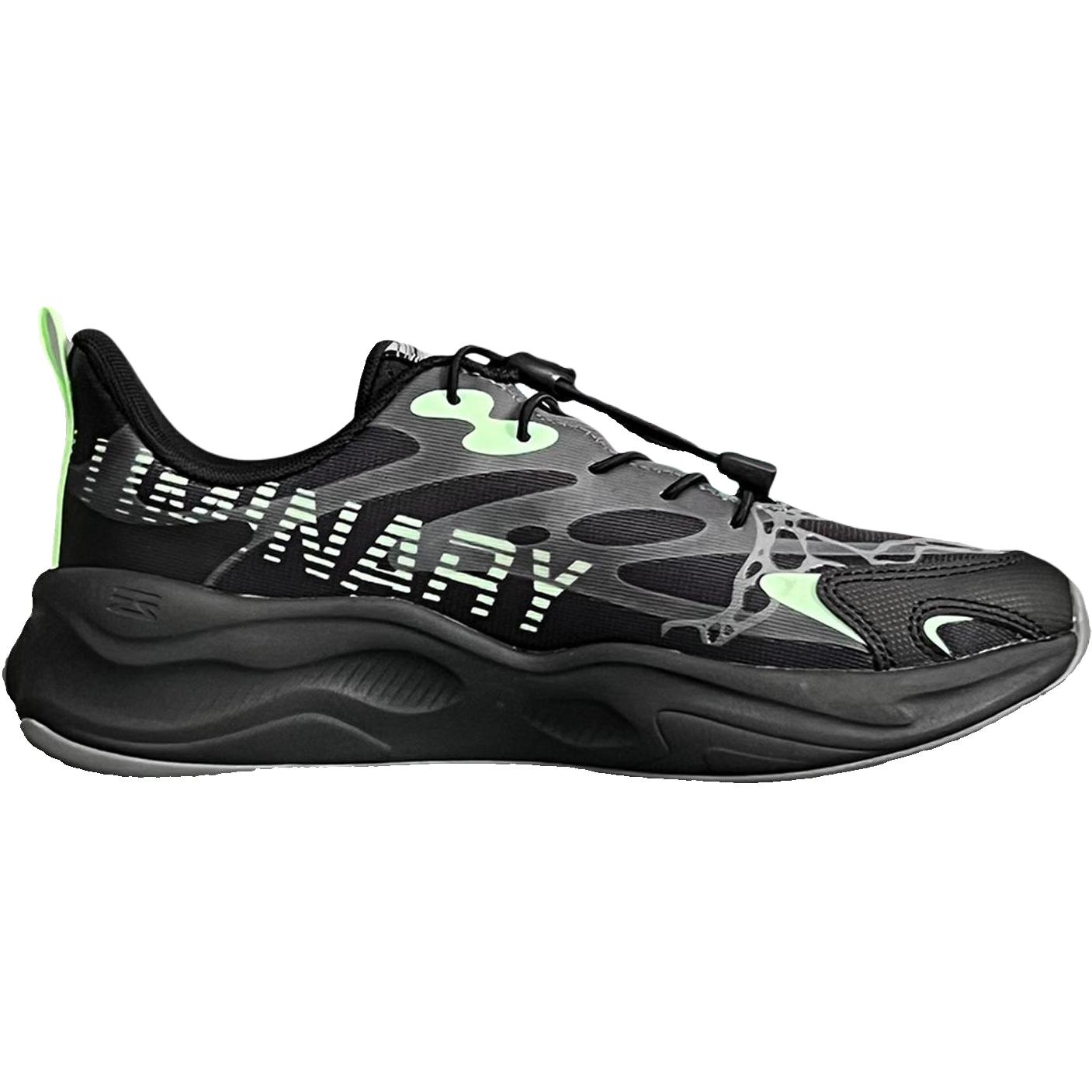 LINING YOUNG Амортизаторы low top детские повседневные кроссовки black green для подростков — фото 3