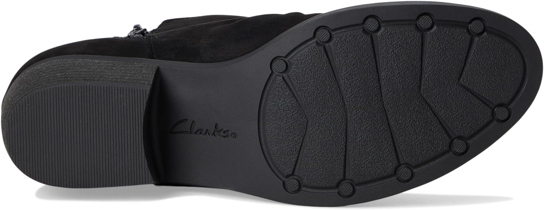 Ботильоны женские Clarks Charlten Rosa из нубука с декором, черный — фото 3