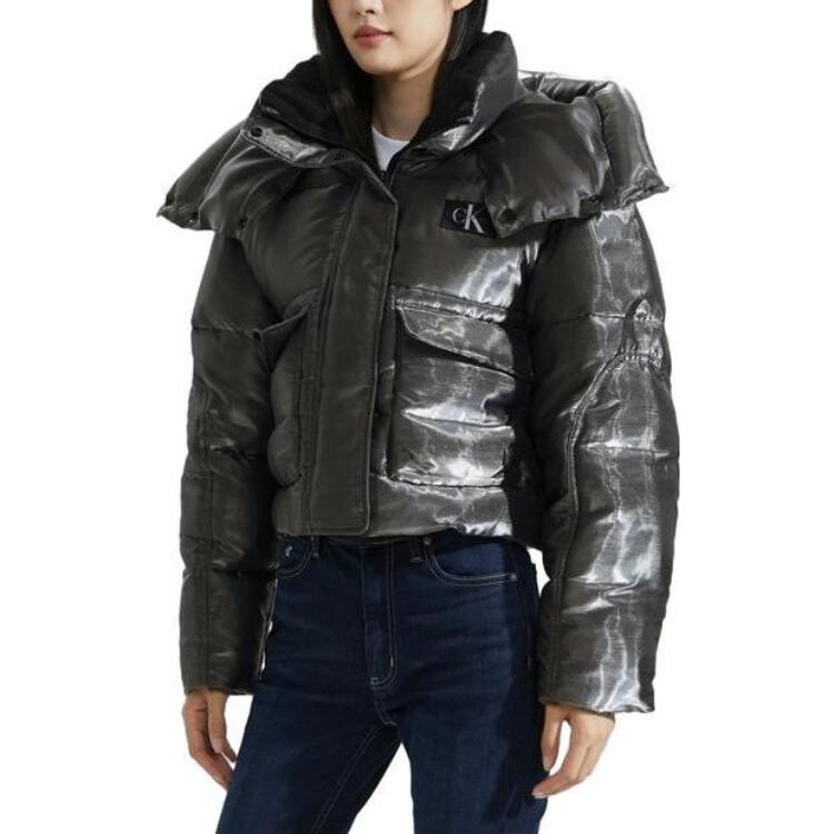 Куртка Calvin Klein Puffer, серо-черный — фото 4