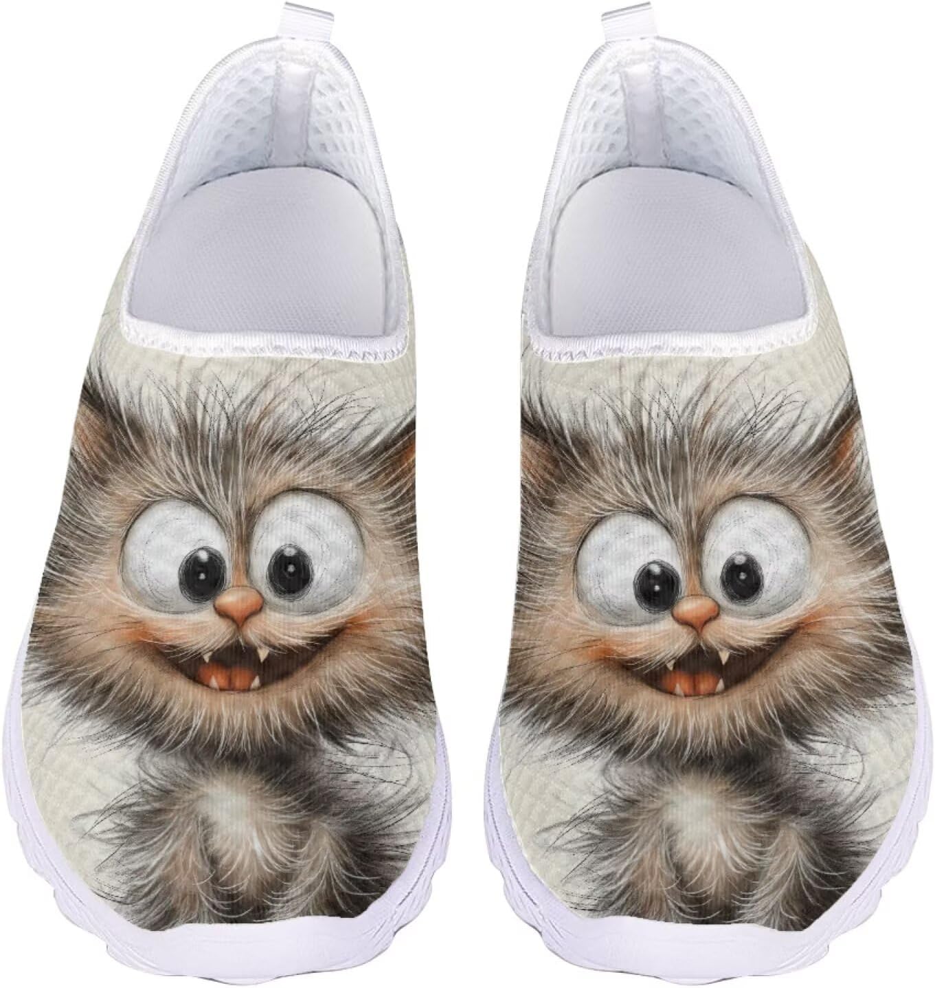 

Кроссовки Jeiento Cat Sheos для женщин и мужчин, слипоны, сетчатые, легкие, спортивная обувь, плоская подошва, широкий носок, обувь для ходьбы