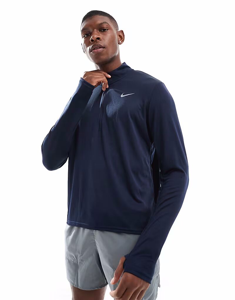 

Футболка Nike Running Pacer Dri-FIT с молнией 1/4 темно-синего цвета