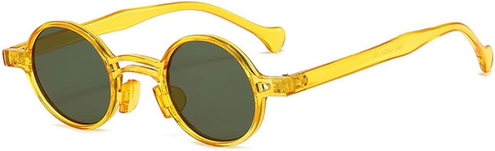 

Ретро маленькие круглые женские солнцезащитные очки с двойной перемычкой, прозрачные линзы, защита от УФ-излучения UV400, мужские панк-солнцезащитные очки LANGSER, Yellow Dark Green