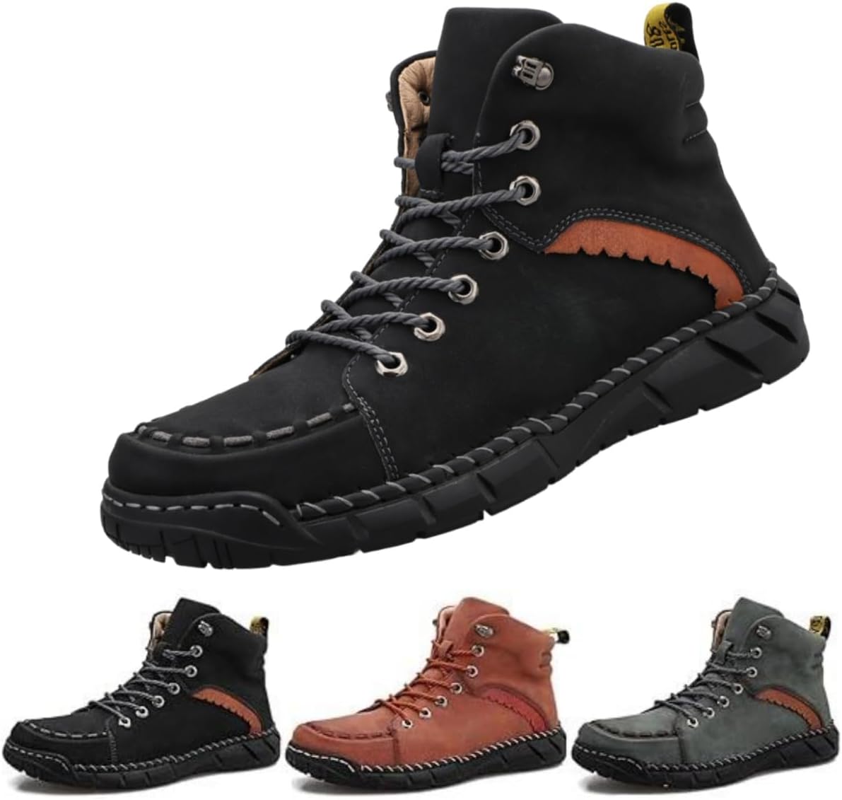 

Мужские слипоны - ортопедические туфли для мужчин, водонепроницаемые, с поддержкой свода стопы, противоскользящие Generic, черный