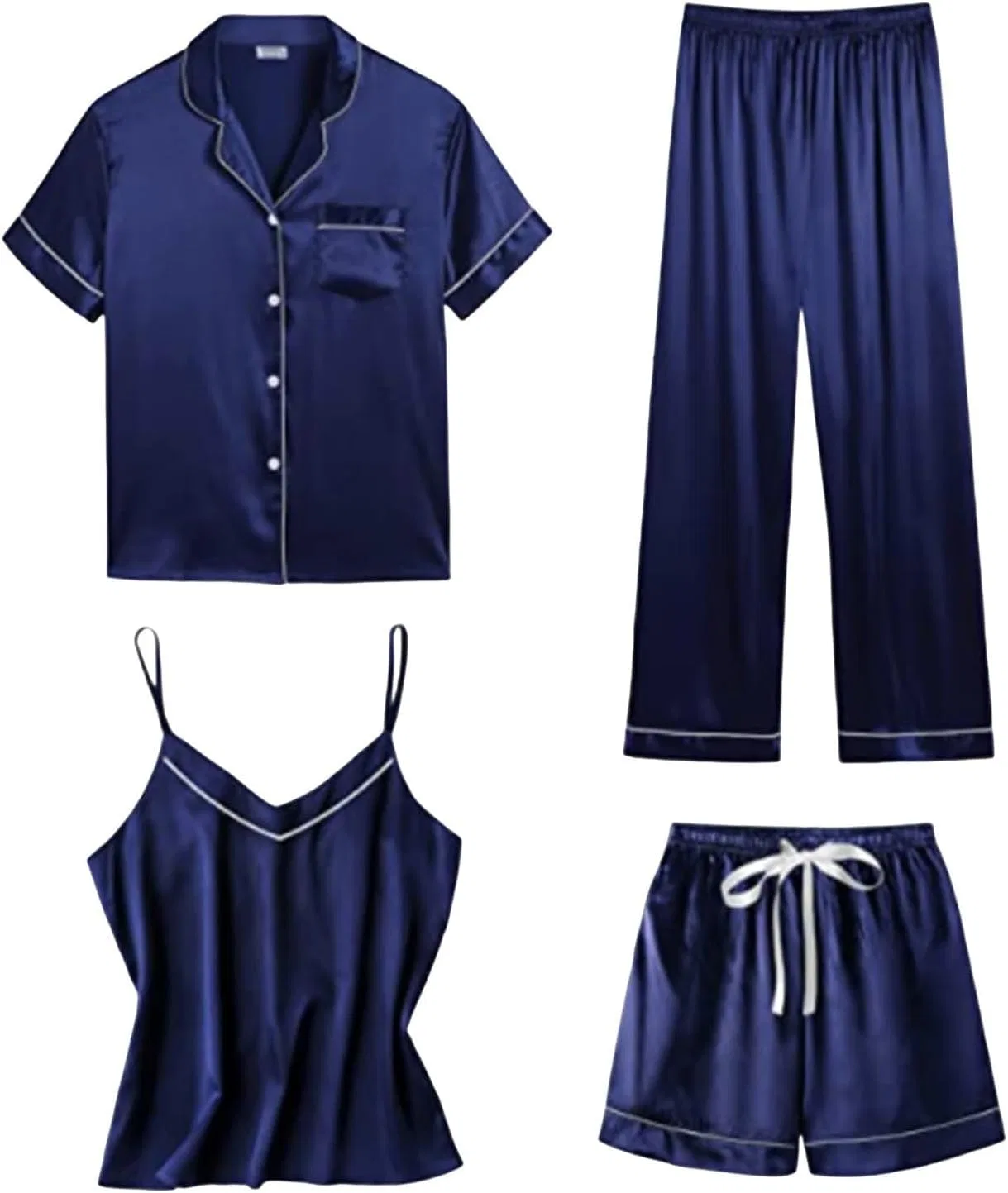 Комплект пижамы женский, шелк, Navy