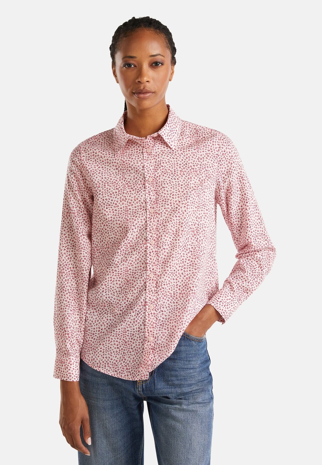 

Блузка на пуговицах PATTERNED United Colors of Benetton, розовый