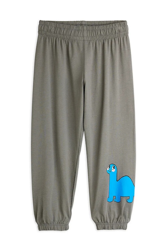 Детские хлопковые спортивные штаны Dino Mini Rodini, серый — фото 2