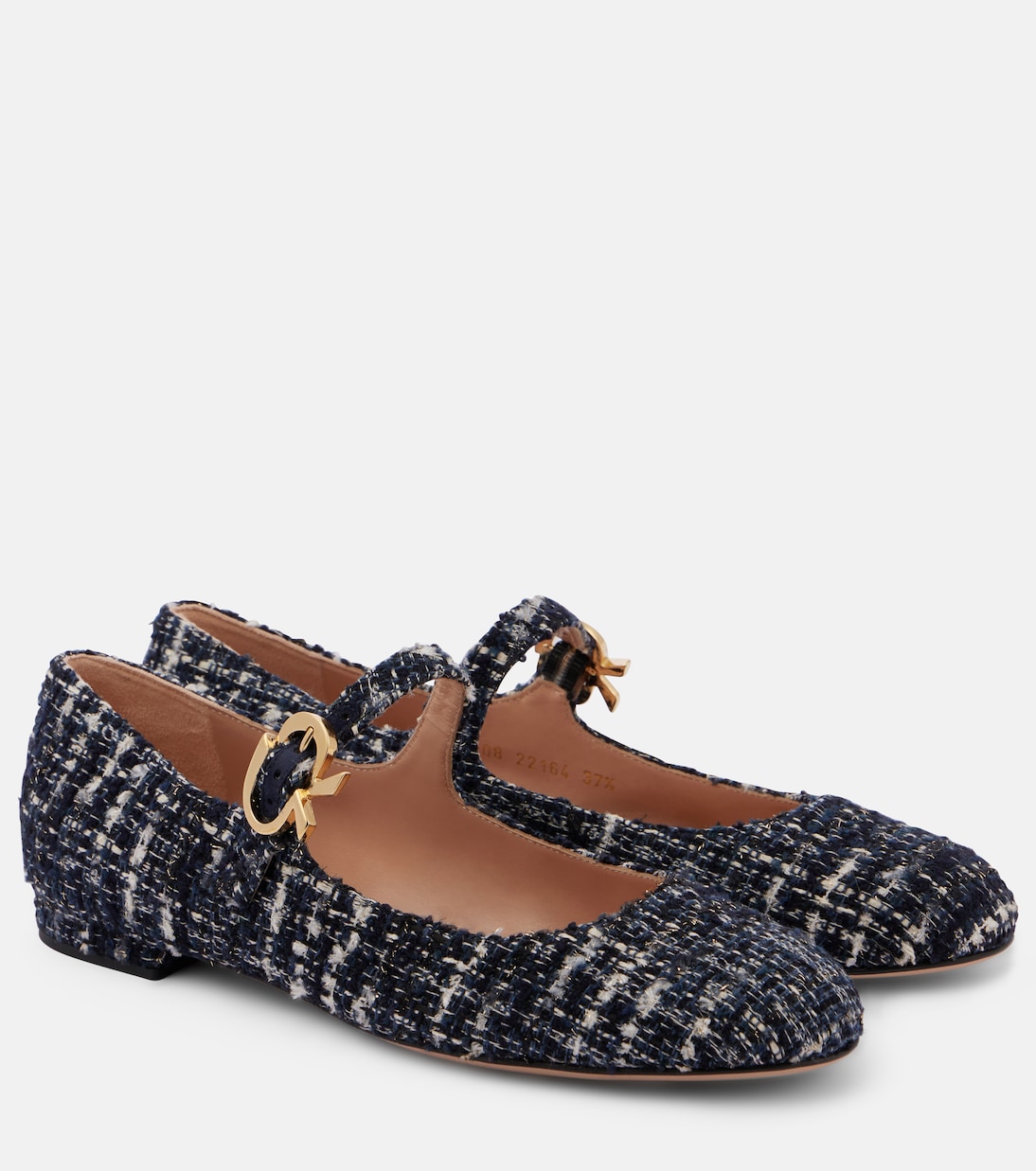 Туфли Mary Jane букле Mary Ribbon Gianvito Rossi, Denim