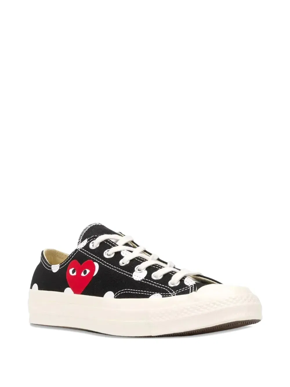 Кроссовки в горошек с сердечками Comme Des Garcons Play, черный — фото 2