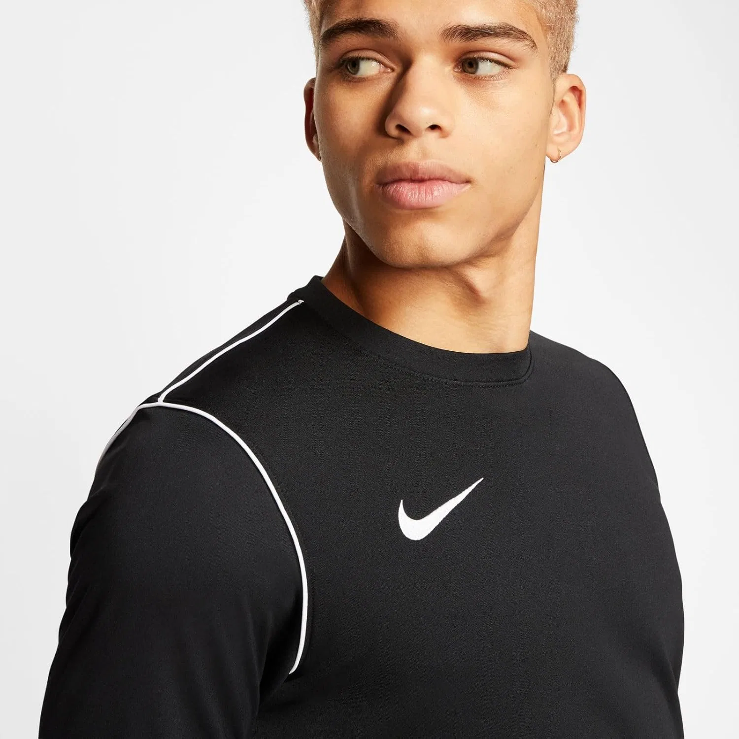 Футболка активная Nike, длинный рукав, цвет Black/White/White — фото 3
