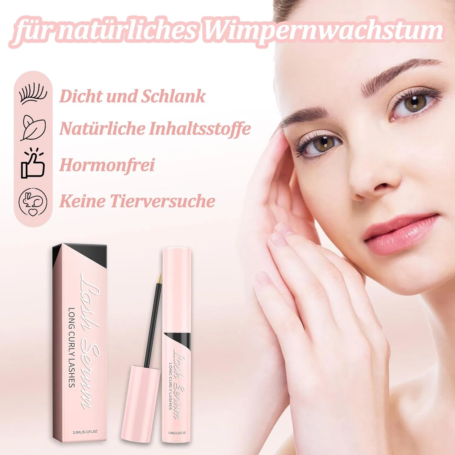 Натуральная сыворотка для роста ресниц (2 шт.) Cgboom, Pack Of 2 Pink — фото 4